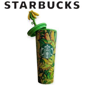 Starbucks Farm Rio Banana Tumbler 24oz Green Yellow Limited Edition Cup